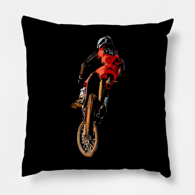 motocross Pillow by rickylabellevie