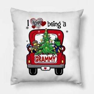 I Love Being A Grammy Tree Truck - Happy Family New Christmas Pillow