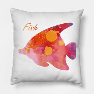 Pink watercolor fish. Pillow