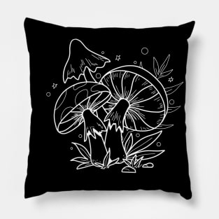 Line Art Design Mushroom Pillow