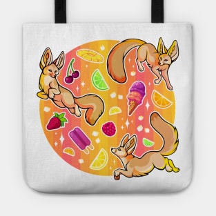 Fruity Fennecs - Summer Fennec Foxes with Ice Cream and Fruit Tote