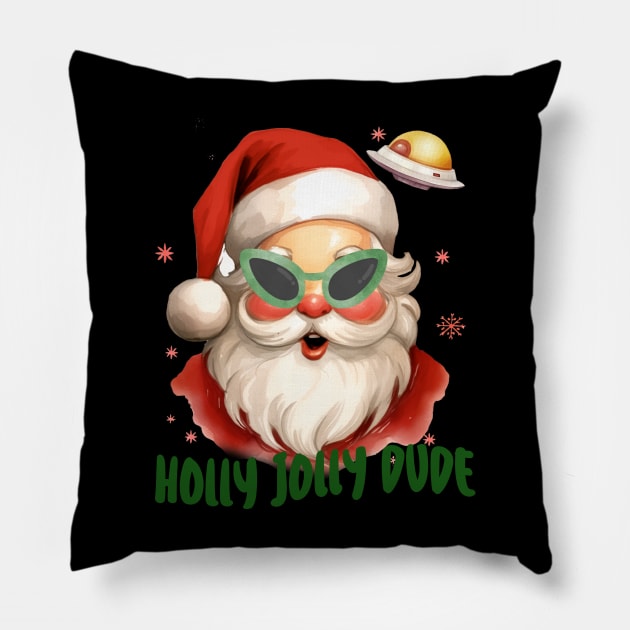 Holly Jolly Dude Pillow by MZeeDesigns