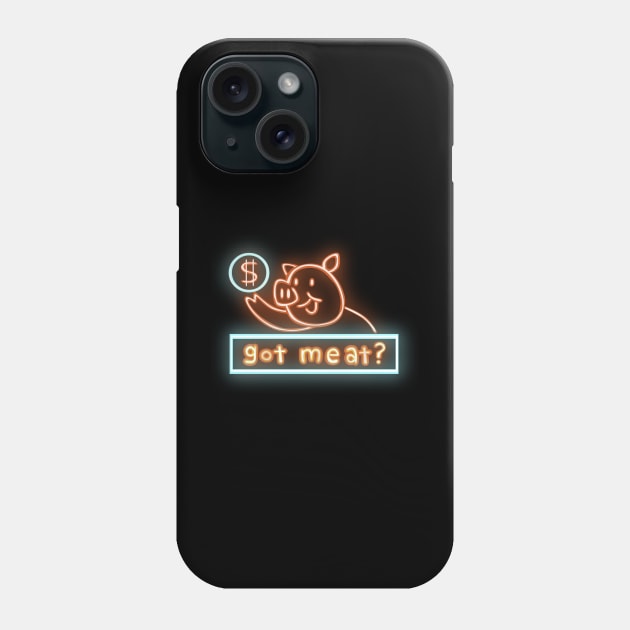 BBQ Pig Neon Phone Case by JamexAlisa