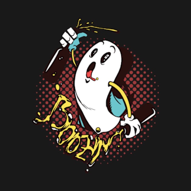 Boozin Ghost Halloween by LYNEXART