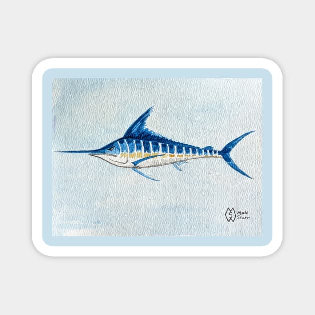 Marlin fish study Magnet by Matt Starr Fine Art