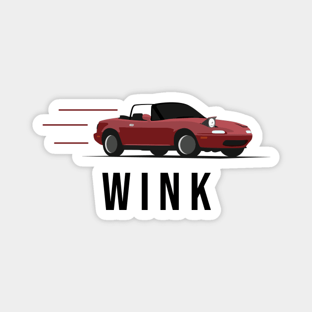 Red Mazda Miata Magnet by TheArchitectsGarage