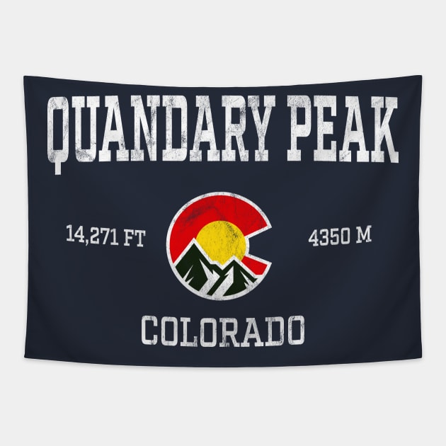 Quandary Peak Colorado 14ers Vintage Athletic Mountains Tapestry by TGKelly