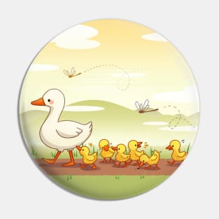 Duck Family's Stroll Pin