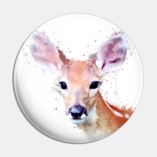 Dramabite Watercolor deer fawn elk animal wildlife cute Pin