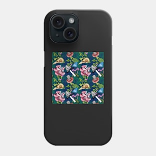 Botanist's Deadly Plants and Mushrooms Teal Phone Case