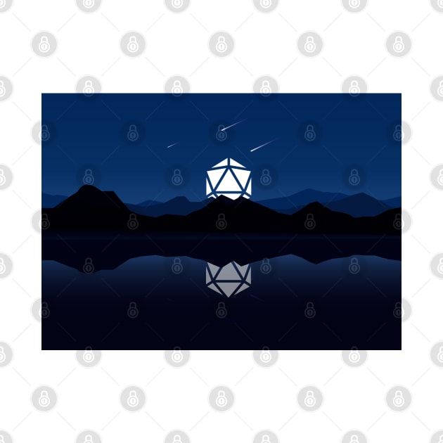 Shooting Star D20 Dice RPG Night Roleplaying Landscapes by pixeptional