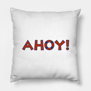 AHOY! Lifebuoy Ring Type Design Red and Blue Pillow