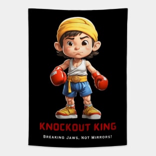 Cartoon Boxing Kickboxing Muay Thai Male Fighter Tapestry