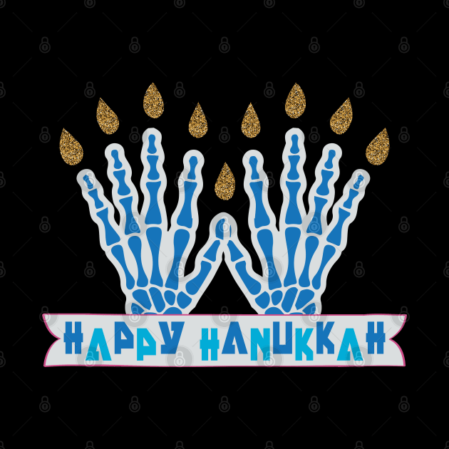 Hanukkah skeleton fingers menorah by mckinney