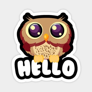 Hello Kawaii Owl Bird Of Prey Lover Magnet