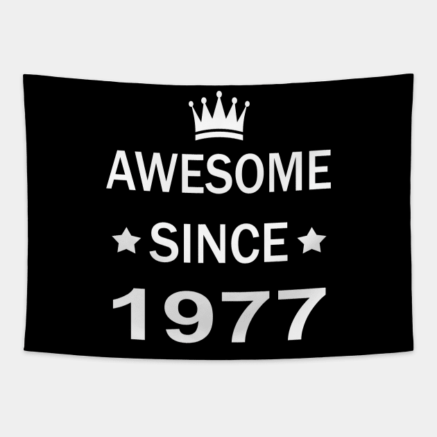 Awesome Since 1977 43th Birthday Gift Tapestry by melmahameed