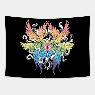 Rainbow tentacles and Angel Wings Tapestry