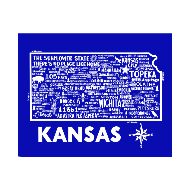 Kansas Map by fiberandgloss