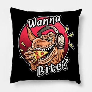 Dinosaur T-rex Pizza Slice Pillow