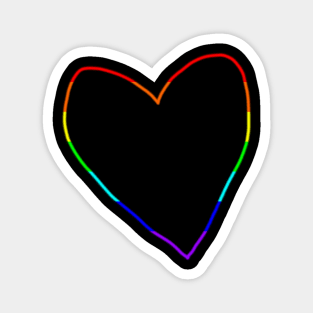 Rainbow Heart Minimal Line for Valentines Day Magnet