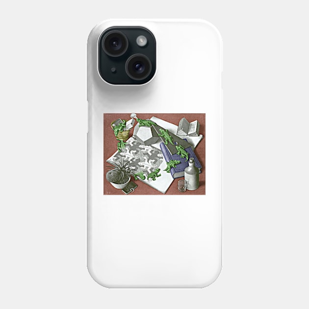 Reptiles Escher Art Print 1943 Imp-Art Vintage Print Optical Illusion Phone Case by ZiggyPrint