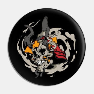 Skull samurai Pin