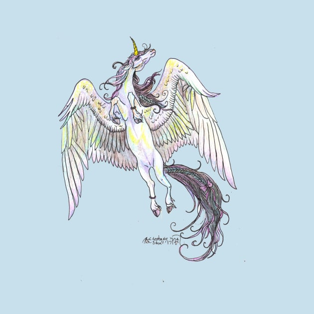 Unicorn Horses Pony Equine Equestrian Wings Winged Flying Yin Yang by pegacorna