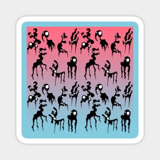 Funky Mammals Sunset Silhouette Magnet