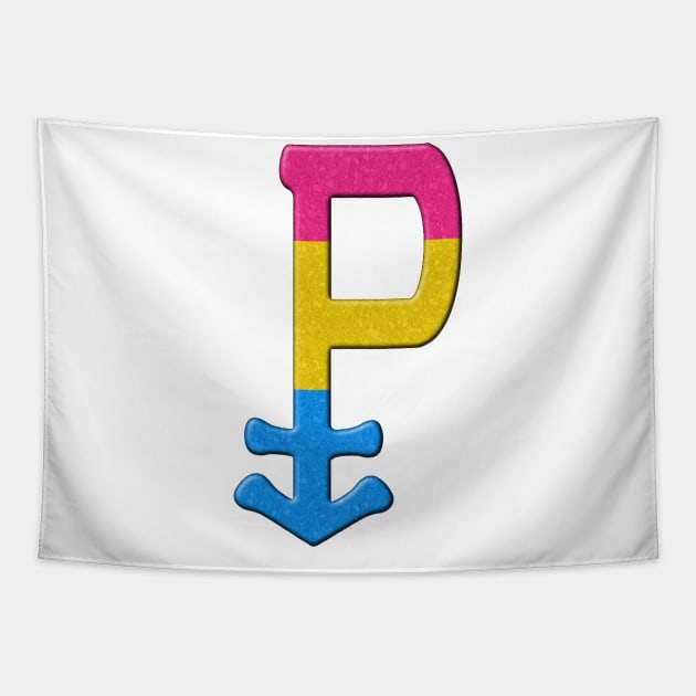 Pansexual Symbol in Pride Flag Colors Tapestry by LiveLoudGraphics