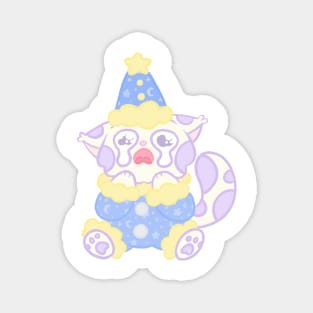 Crying starry cat clown Magnet