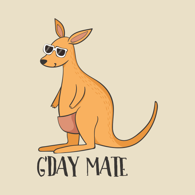 G'day mate - Australia Kangaroo T-Shirt by Dreamy Panda Designs