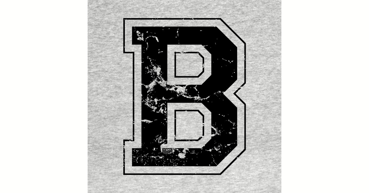 initial letter b black jersey sports athletic player letter t shirt designs