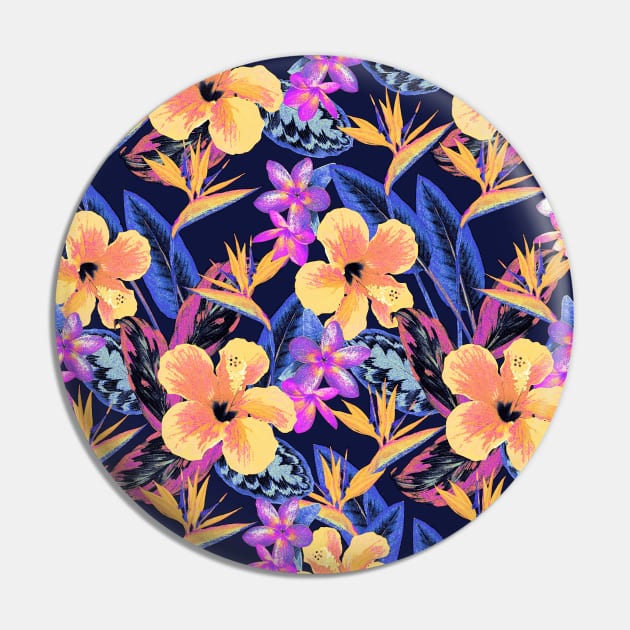 Aloha Blacklight Royal Yellow Pin by Nina May Design Studio