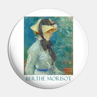 Young Woman with a Straw Hat by Berthe Morisot Pin