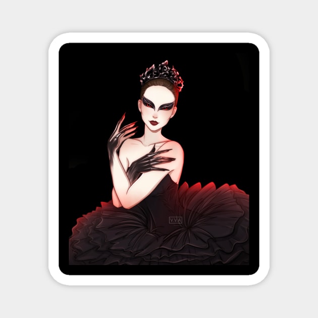 Fanart ballet Black Swan Magnet by Vivian Valentin Art