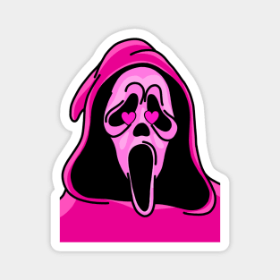 Pink Heart Eyed Scream Magnet