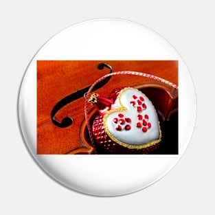 Heart Ornament And Violin Pin