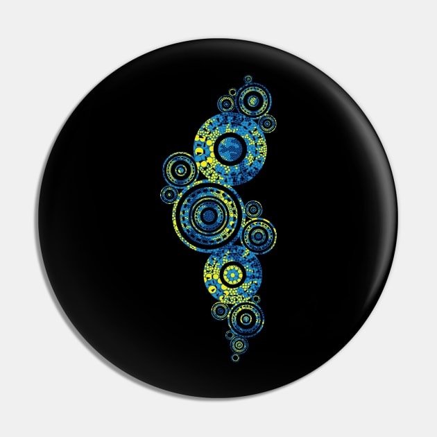 Aboriginal Art - Paisley Circles Pin by hogartharts