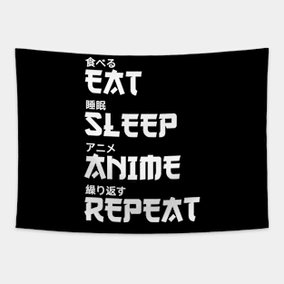 Eat sleep anime repeat Tapestry