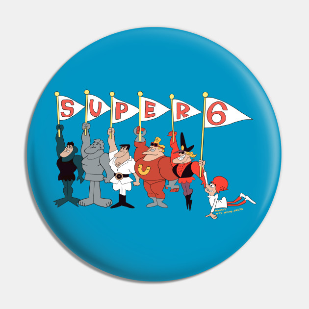 the super 6 cartoon - Superheroes - Pin | TeePublic the super 6 cartoon - Superheroes - Pin | TeePublic