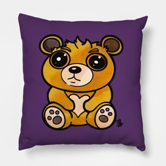 Kawaii Teddy Bear Pillow by Alt World Studios