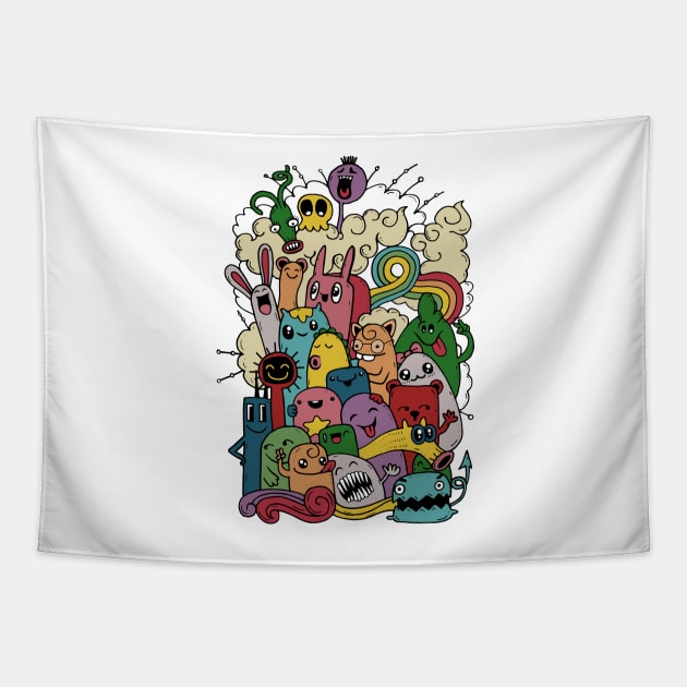 Fluffy Town Tapestry by FairyTees