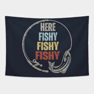 Here Fishy - Funny Fishing Tapestry