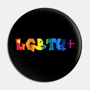 LGBTQ+ Rainbow Paint Graffiti Pin