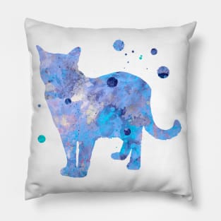 Burmese Cat Watercolor Painting Pillow