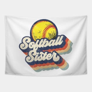 Retro Softball Sister Mother's Day Tapestry