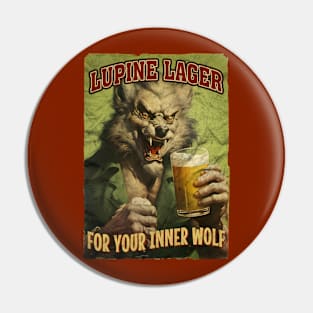 Lupine Lager - Retro werewolf beer Pin