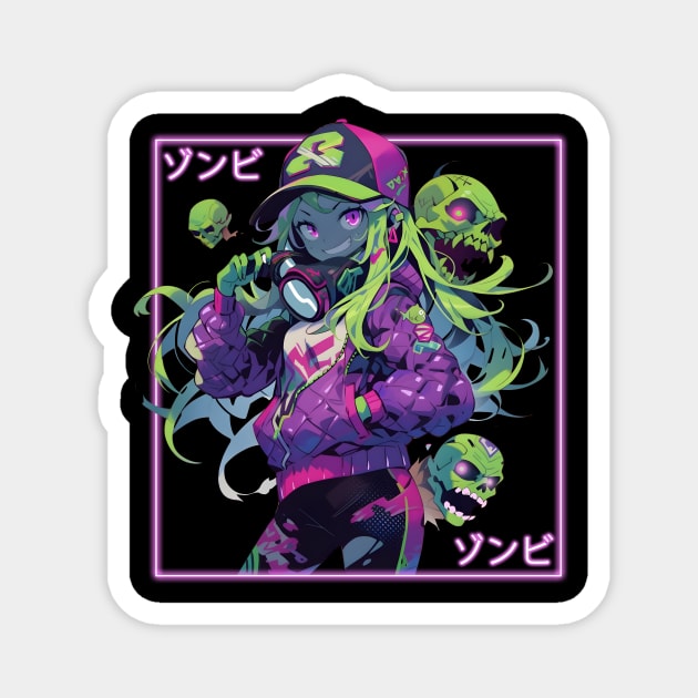 Zombie Girl Magnet by The Digital Den