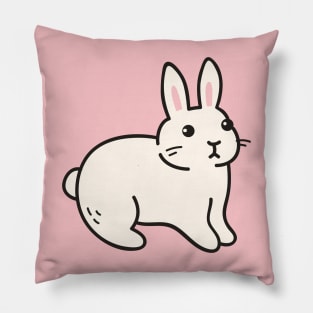 Cute Bunny Rabbit Doodle Drawing Pillow