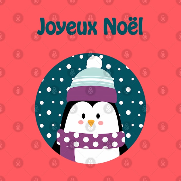 Joyeux Noel - Merry Christmas penguin wishes (French) by punderful_day